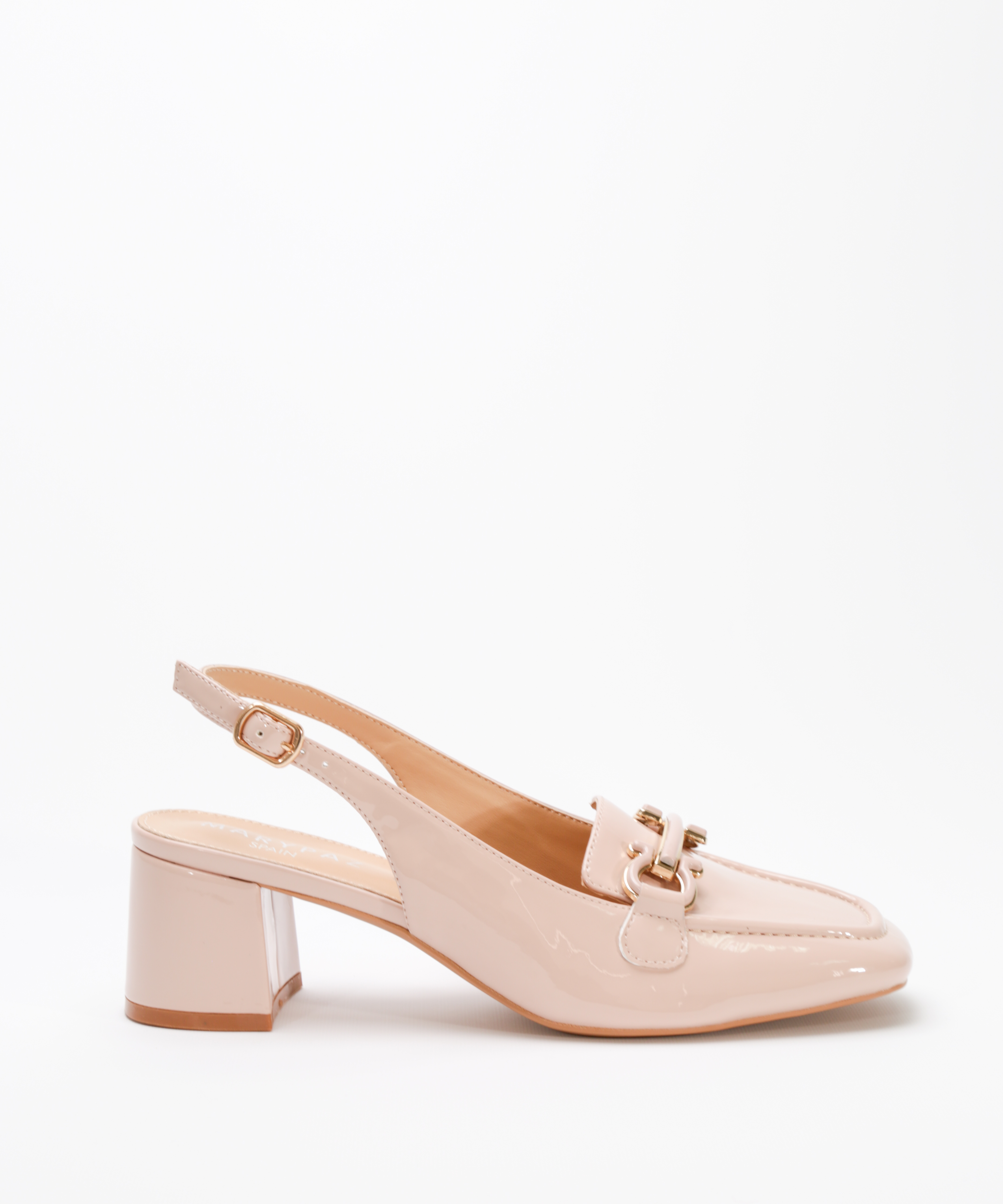 Zapatos tac&oacute;n adorno met&aacute;lico